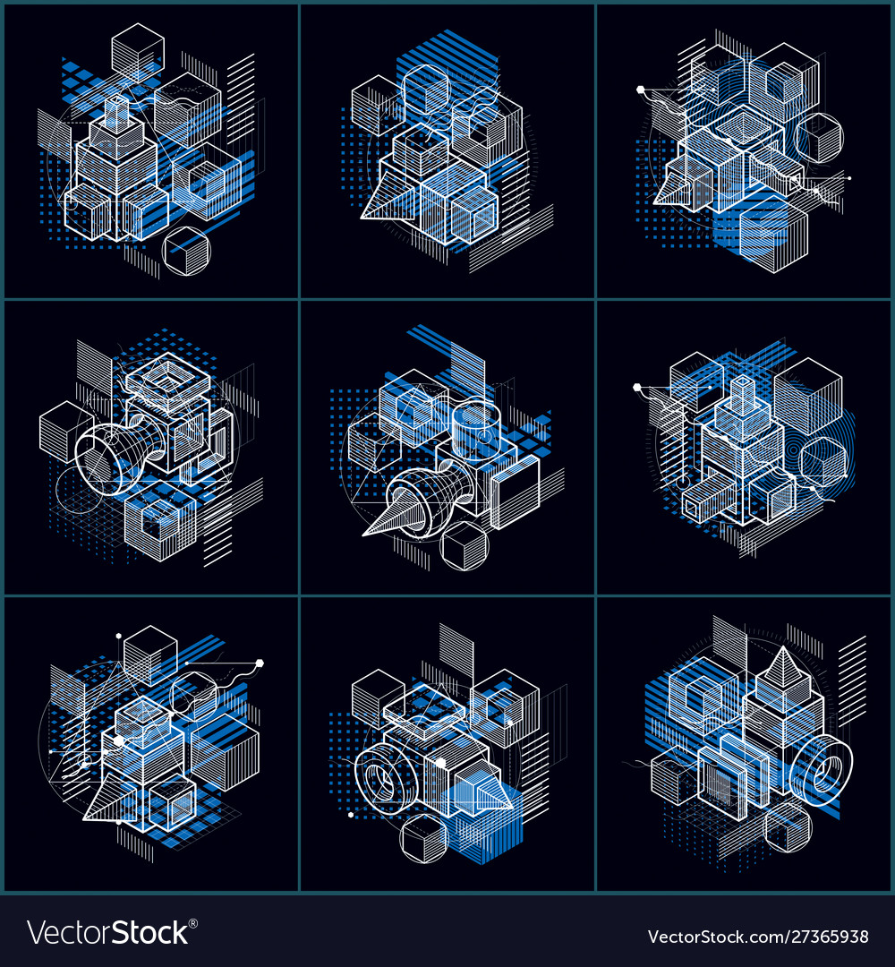 Abstract backgrounds with isometric lines