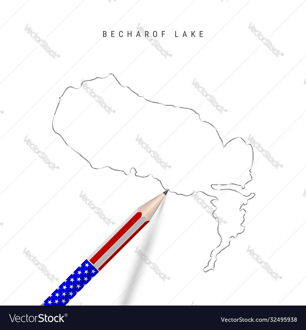 Becharof lake map pencil