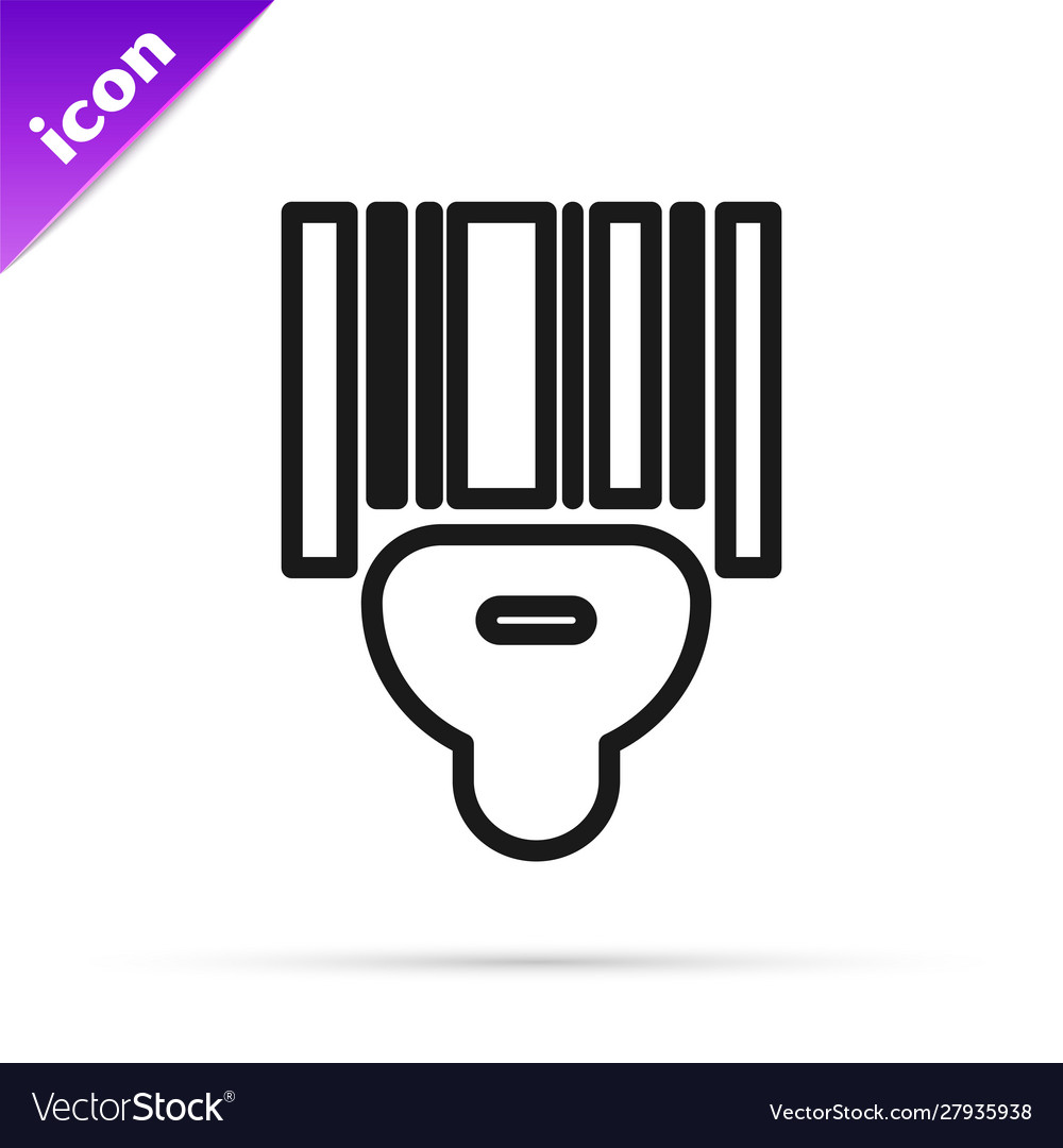 Black line scanner scanning bar code icon isolated Vector Image Black line scanner scanning bar code icon isolated