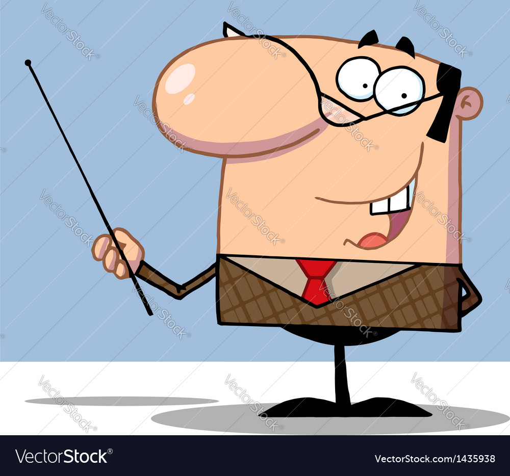Business manager gesturing with a pointer stick