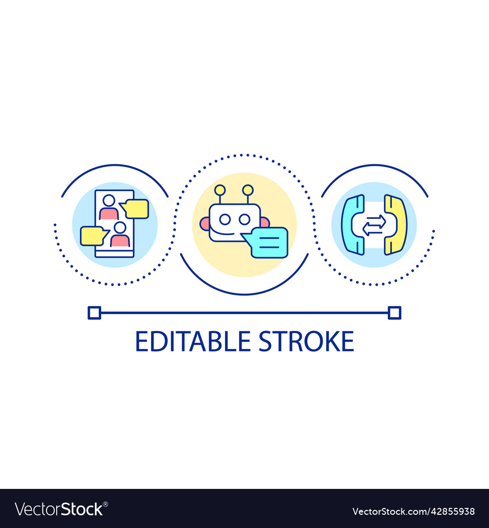 Customer service chatbot loop concept icon vector image Customer service chatbot loop concept icon