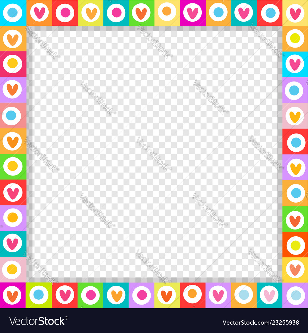 cute square love border made of hand drawn hearts vector image vectorstock