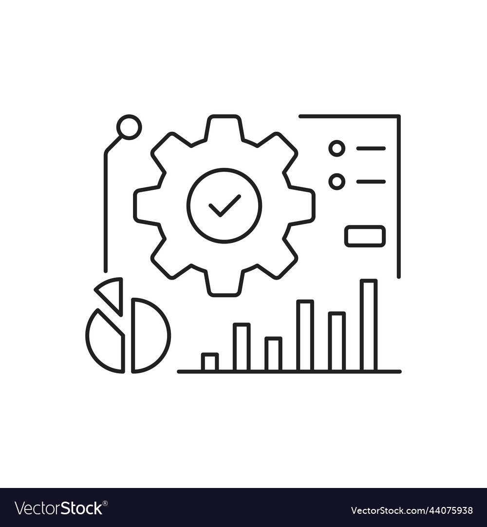 Data management or execute process icon vector image Data management or execute process icon
