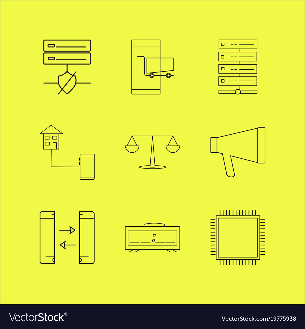 Devices linear icon set simple outline icons
