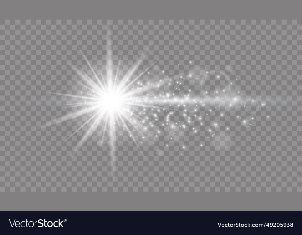 Glow light effect starburst with sparkles