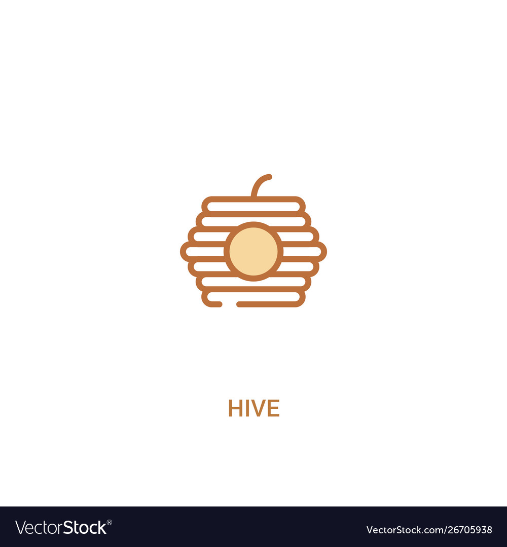 Hive concept 2 colored icon simple line element Vector Image Hive concept 2 colored icon simple line element