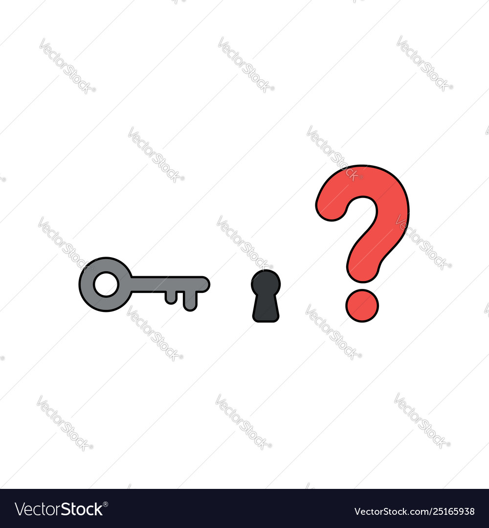 Icon concept key and keyhole with question