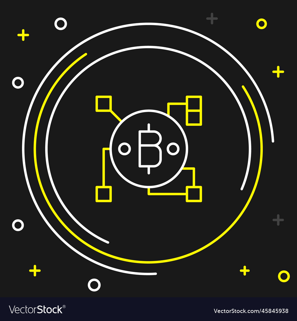 Line blockchain technology bitcoin icon isolated Vector Image Line blockchain technology bitcoin icon isolated