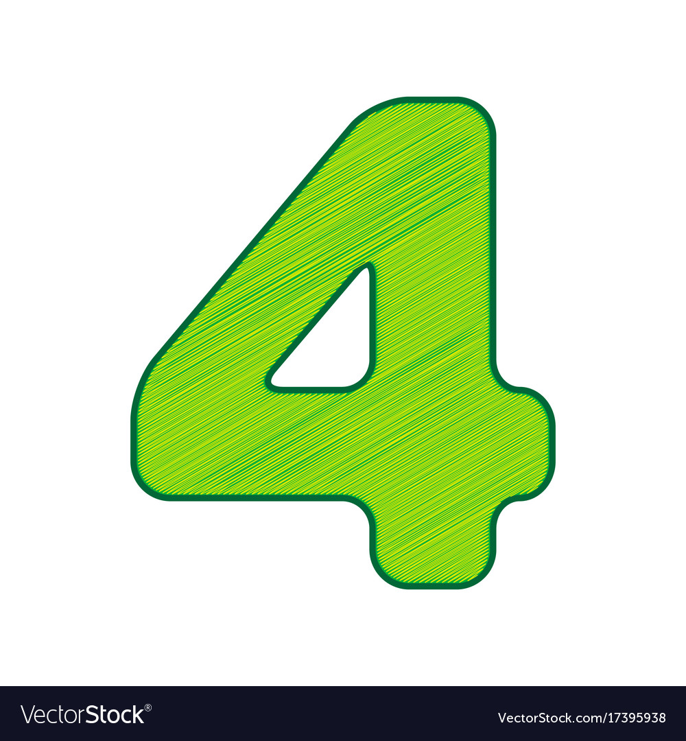 Number 4 sign design template element