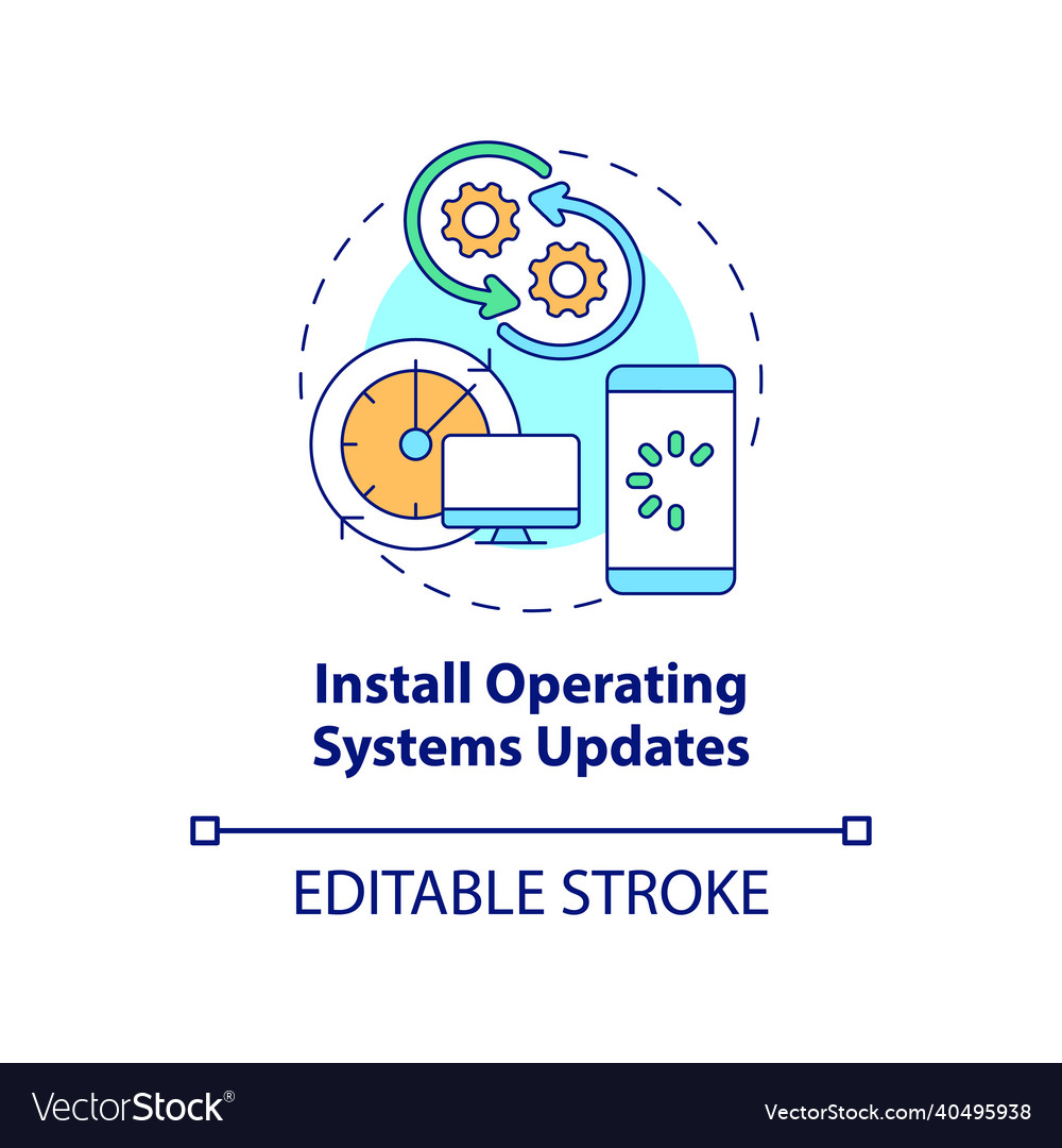 Operating system updates installation concept icon