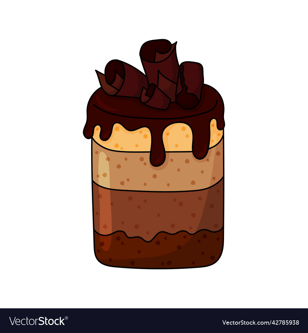 Pretty doodle cake design sketch element for menu