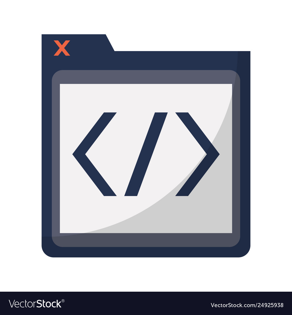 Programmer code window symbol vector image Programmer code window symbol