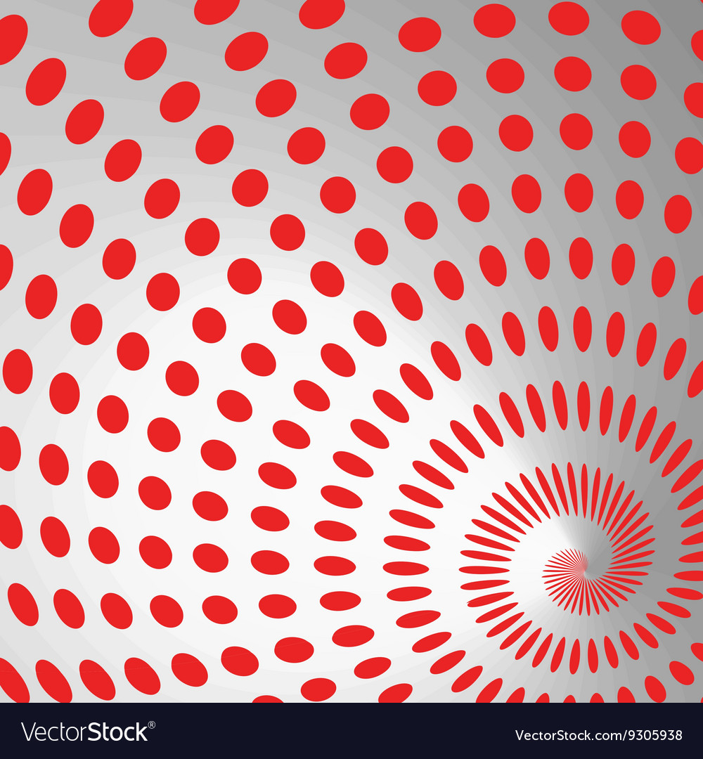 Red color dots abstract vortex design element