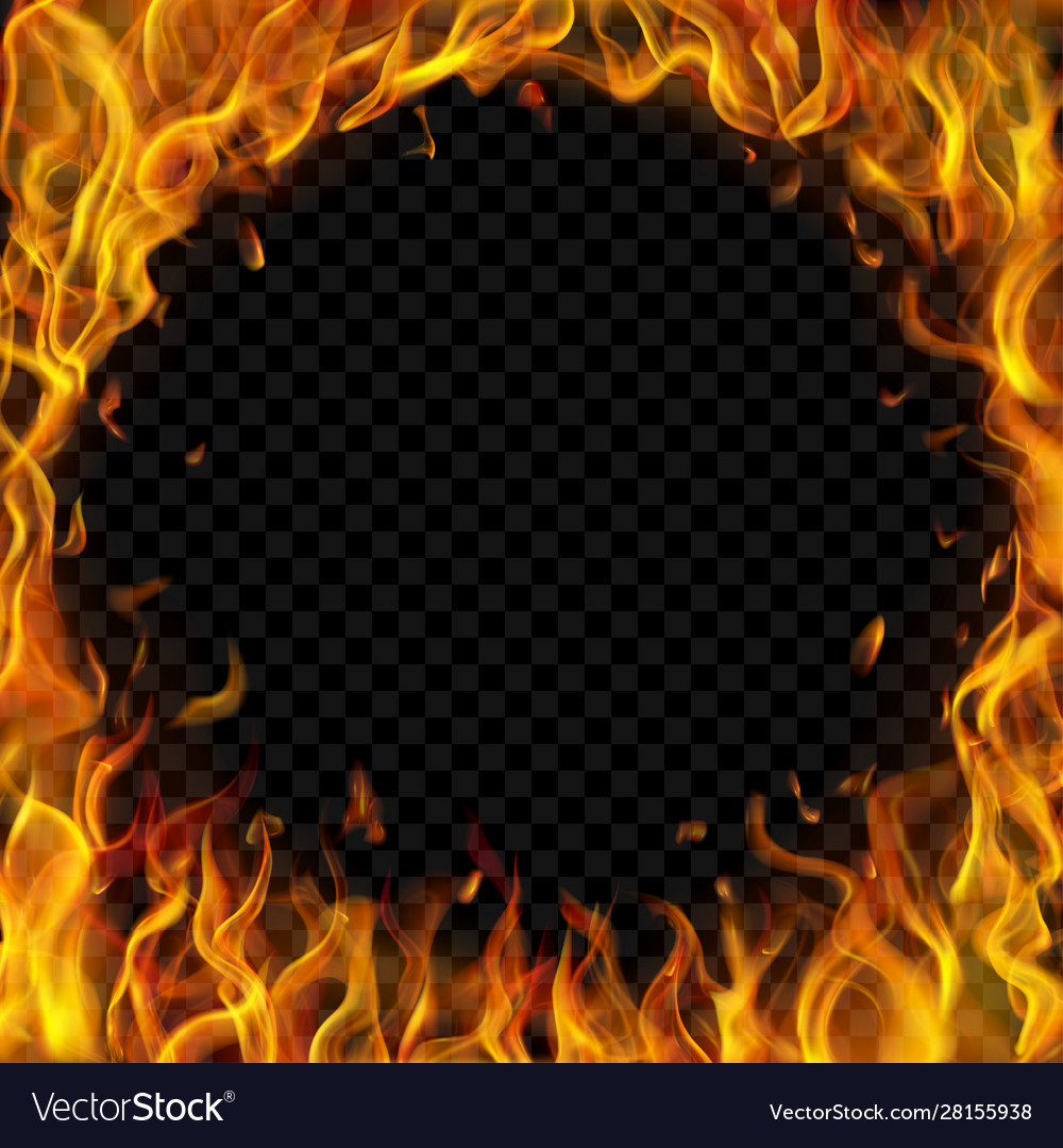 Round frame made fire Royalty Free Vector Image