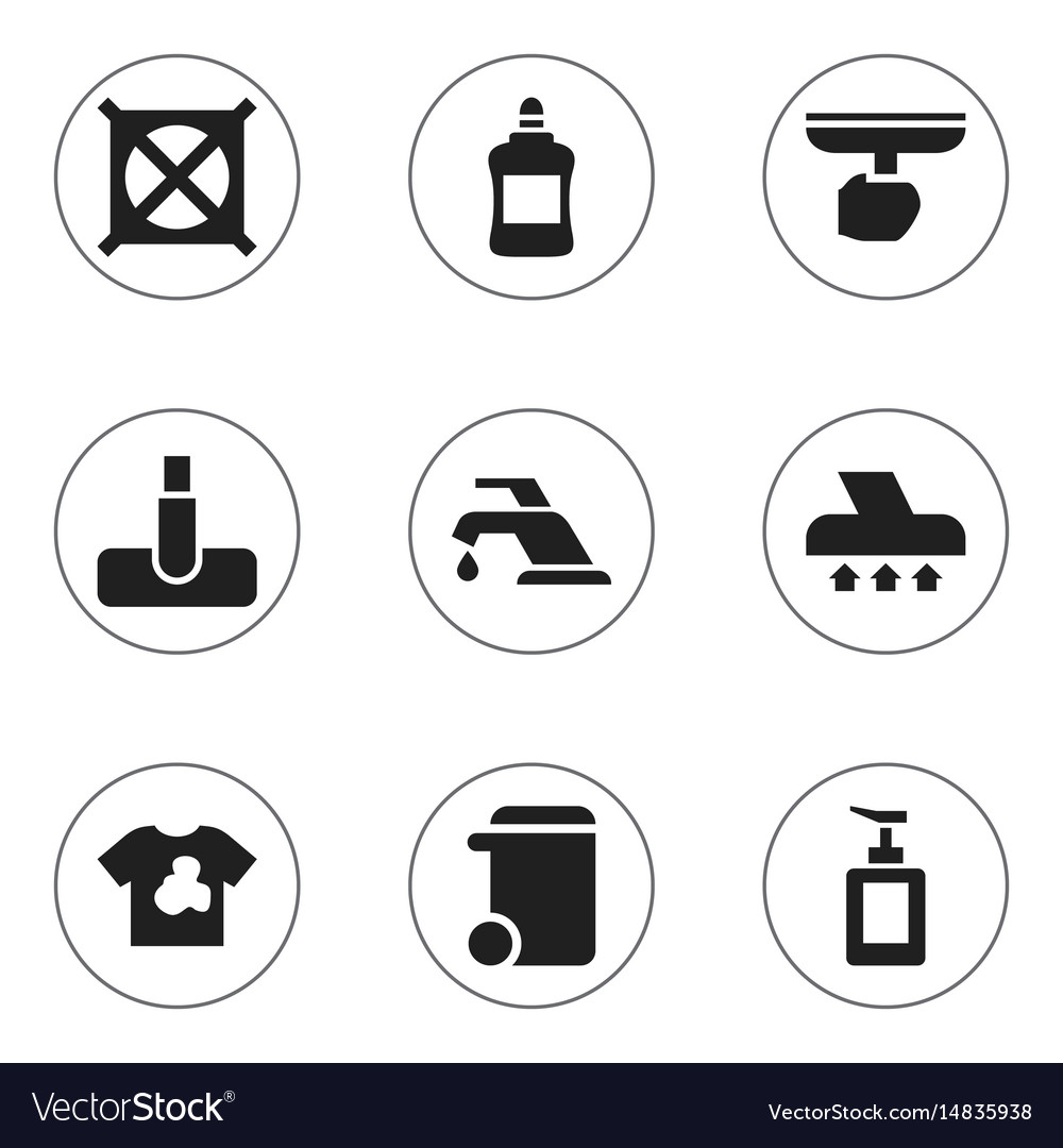 Set of 9 editable cleanup icons includes symbols