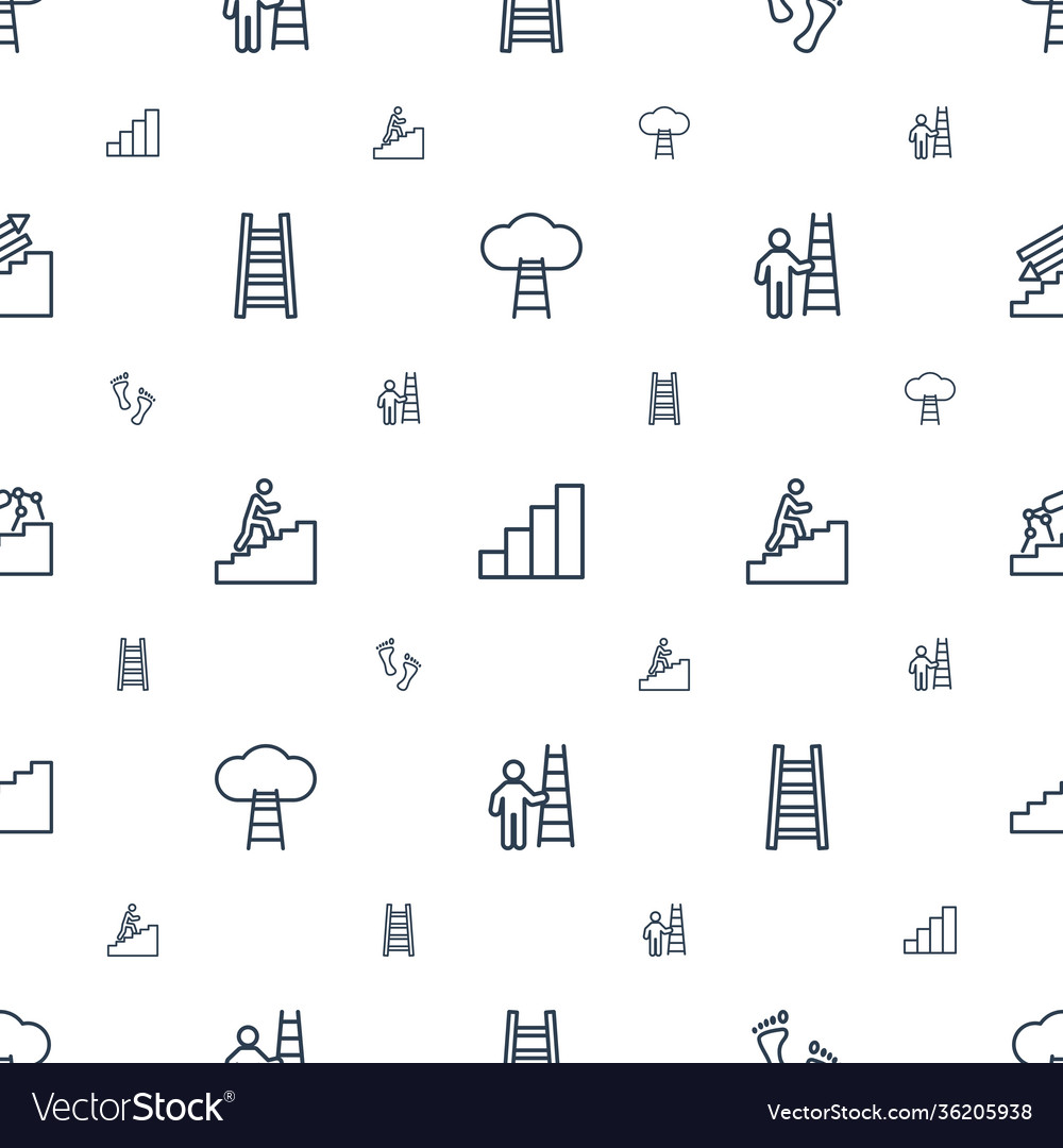 Step icons pattern seamless white background