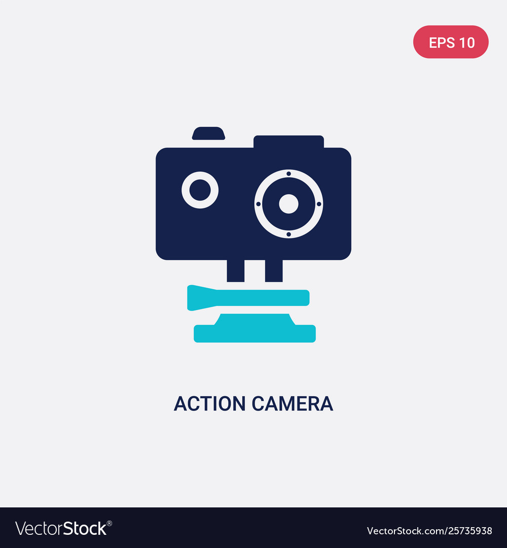 Two color action camera icon from computer vector image Two color action camera icon from computer