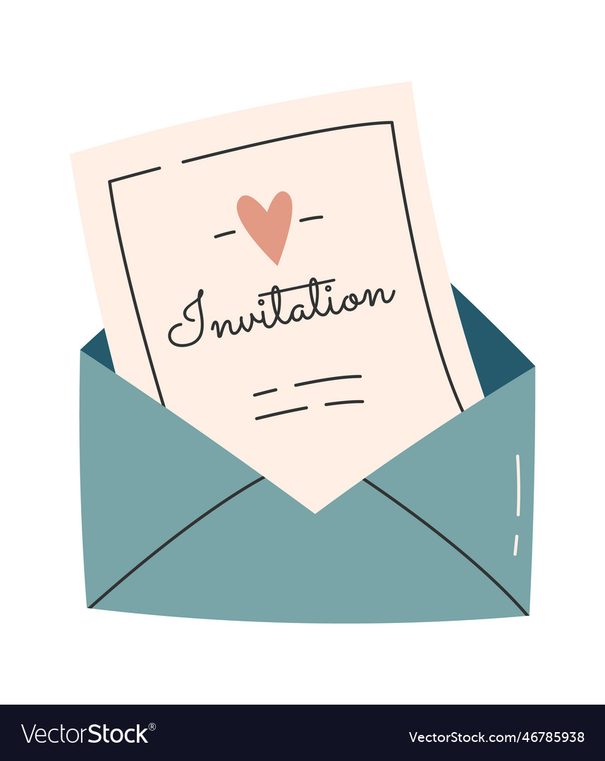 Wedding invitation envelope Royalty Free Vector Image