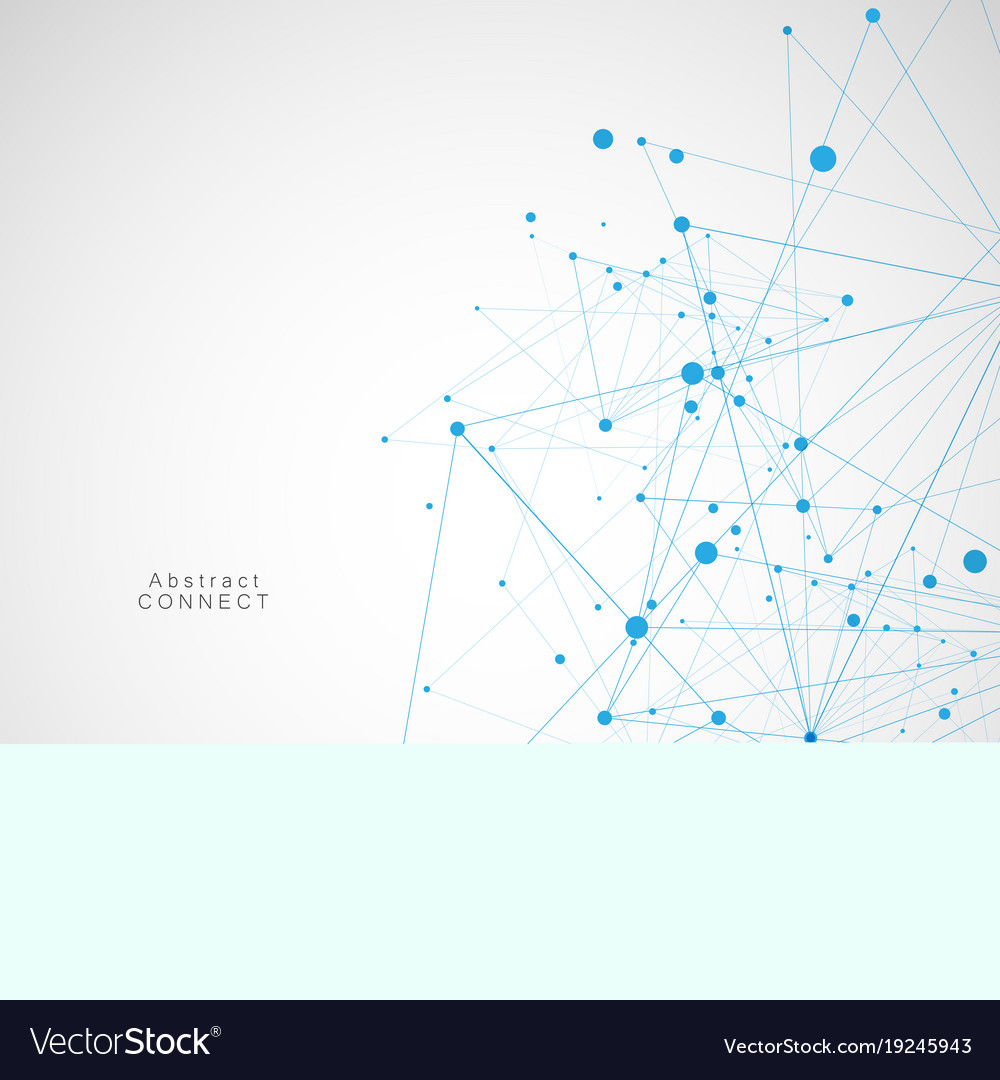 Abstract triangles with connecting dots and lines