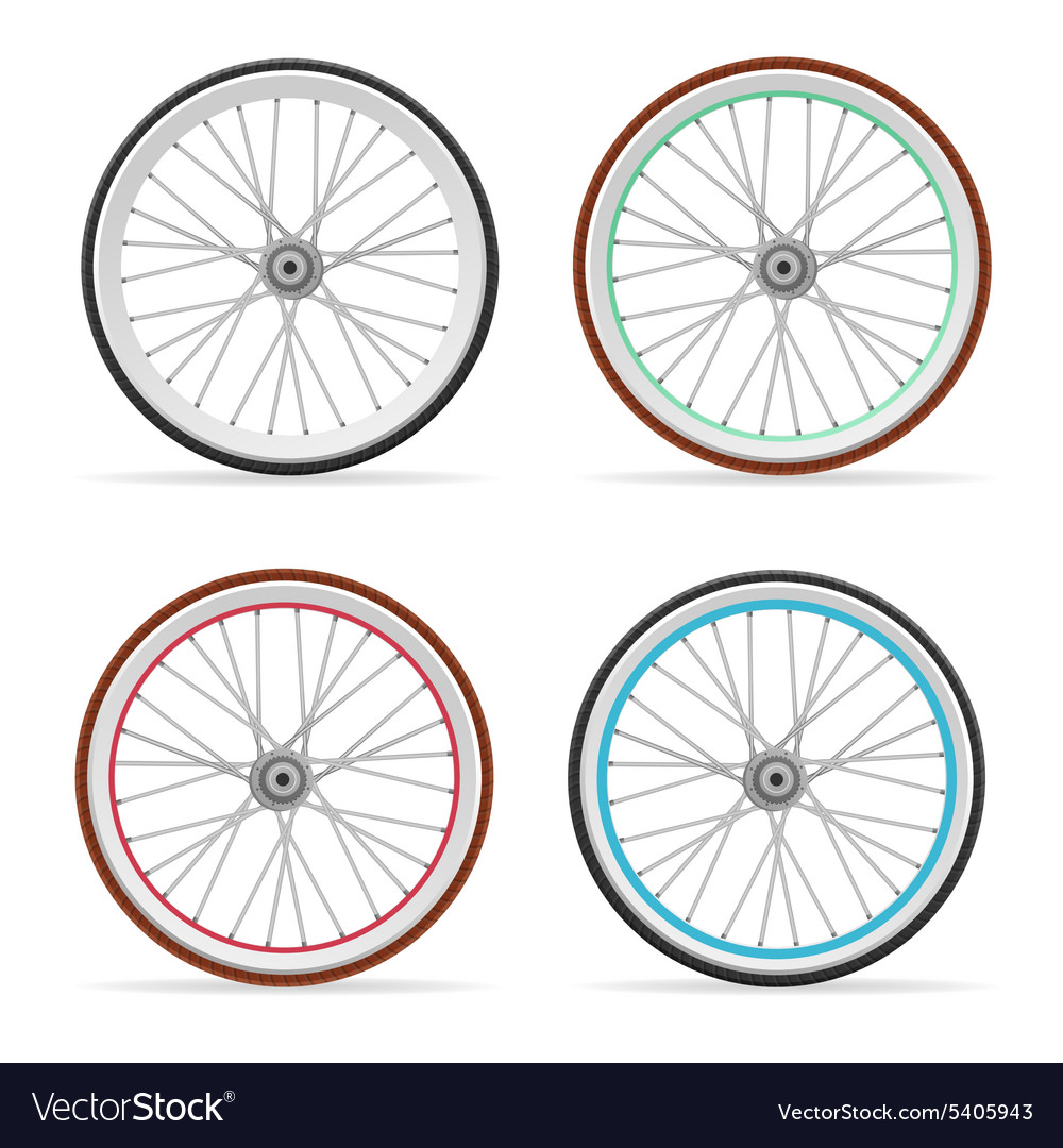 Bicycle wheel set Royalty Free Vector Image VectorStock