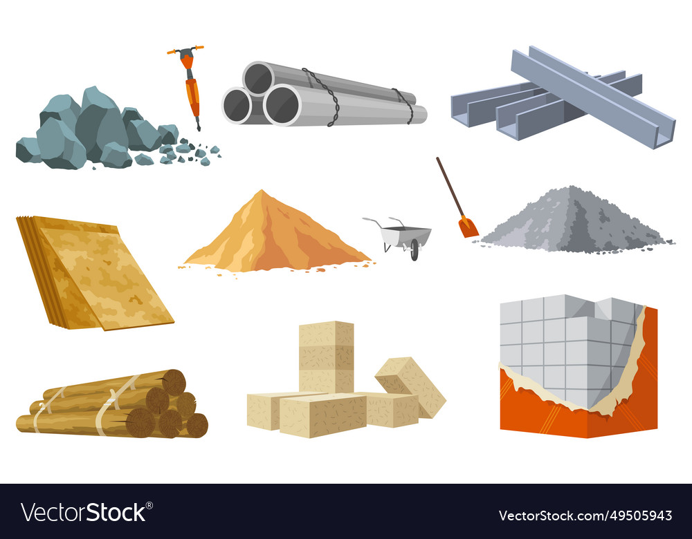 Building materials construction concept