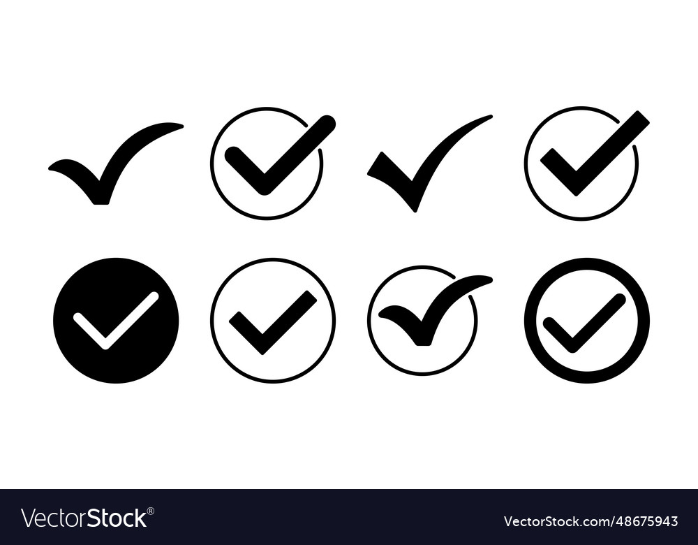 Check icon mark list button vector image Check icon mark list button