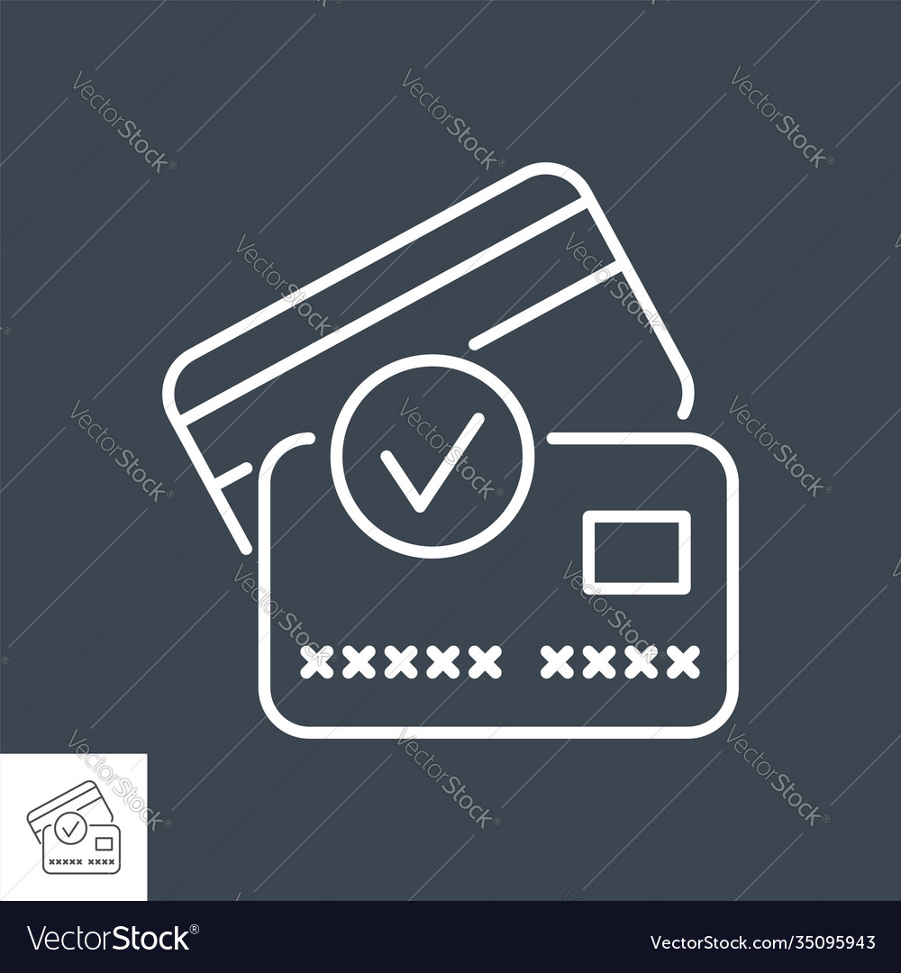 Kreditkarte Icon - Dünne Linie