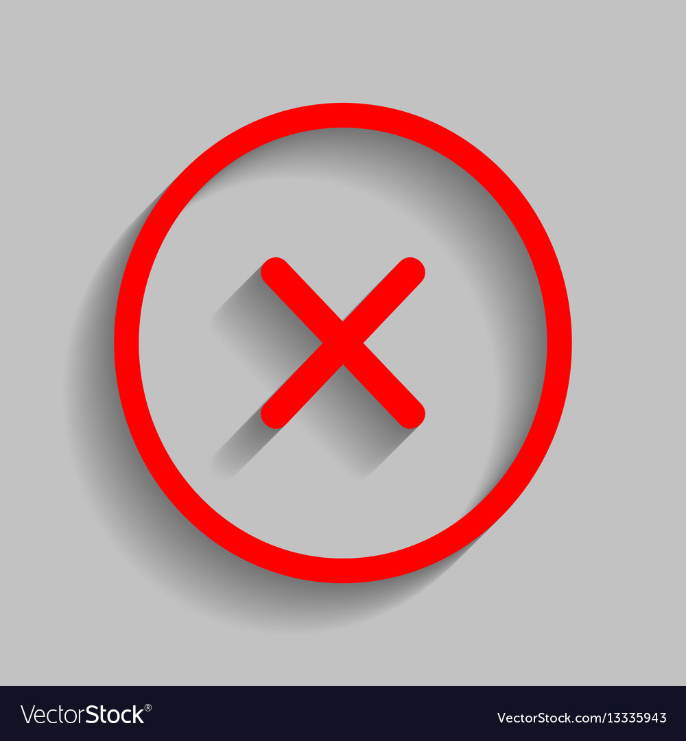 Cross sign red icon