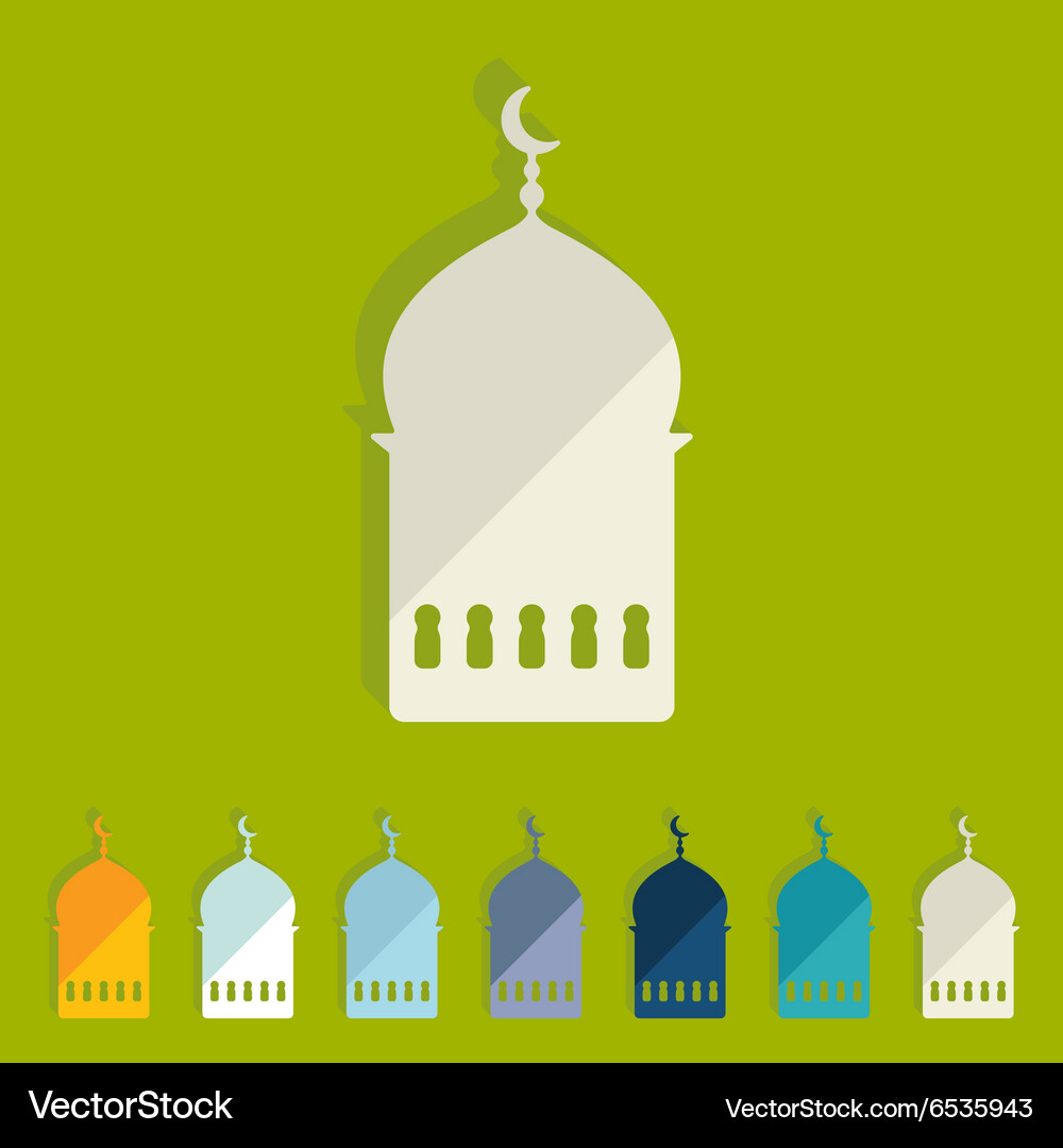 Flat design mosque Royalty Free Vector Image - VectorStock