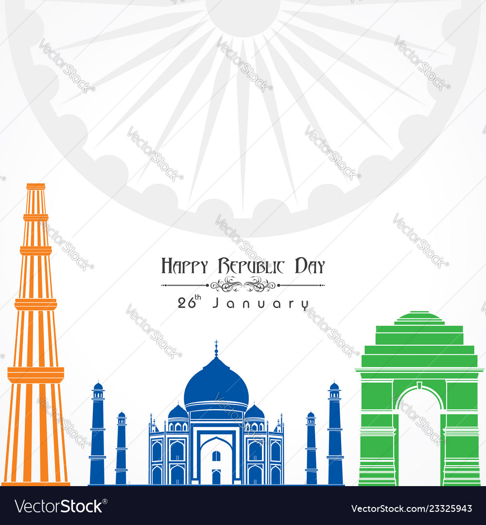 Happy republic day of india poster design Vector Image Happy republic day of india poster design