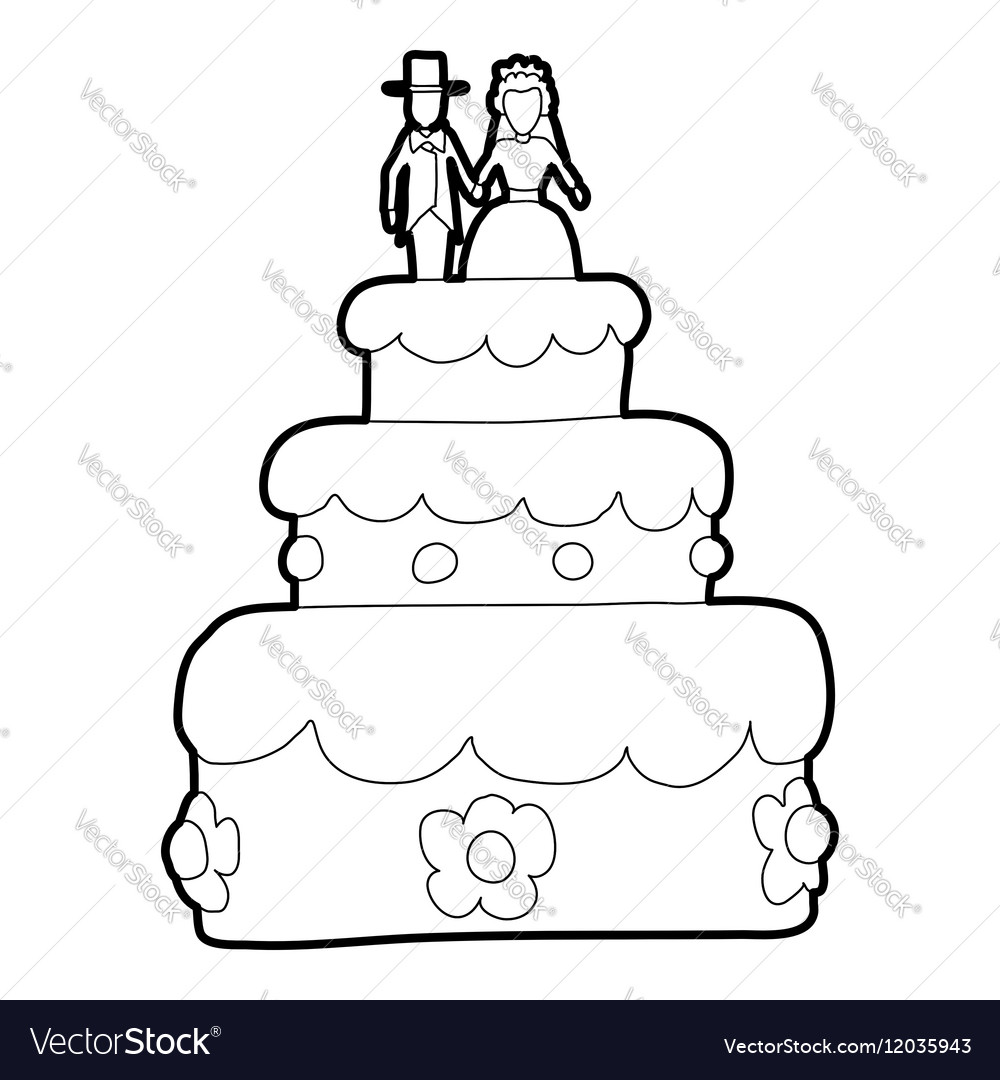 Holiday cake icon outline style Royalty Free Vector Image