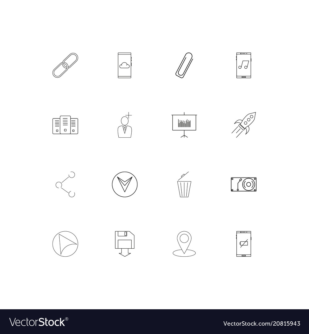 Internet of things linear thin icons set outlined