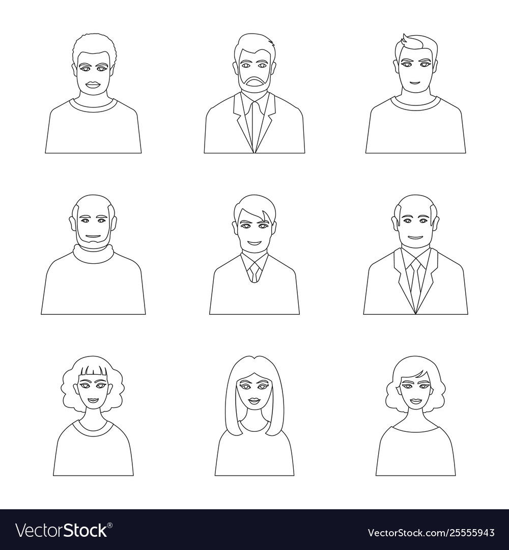 Isolated object character and avatar logo set