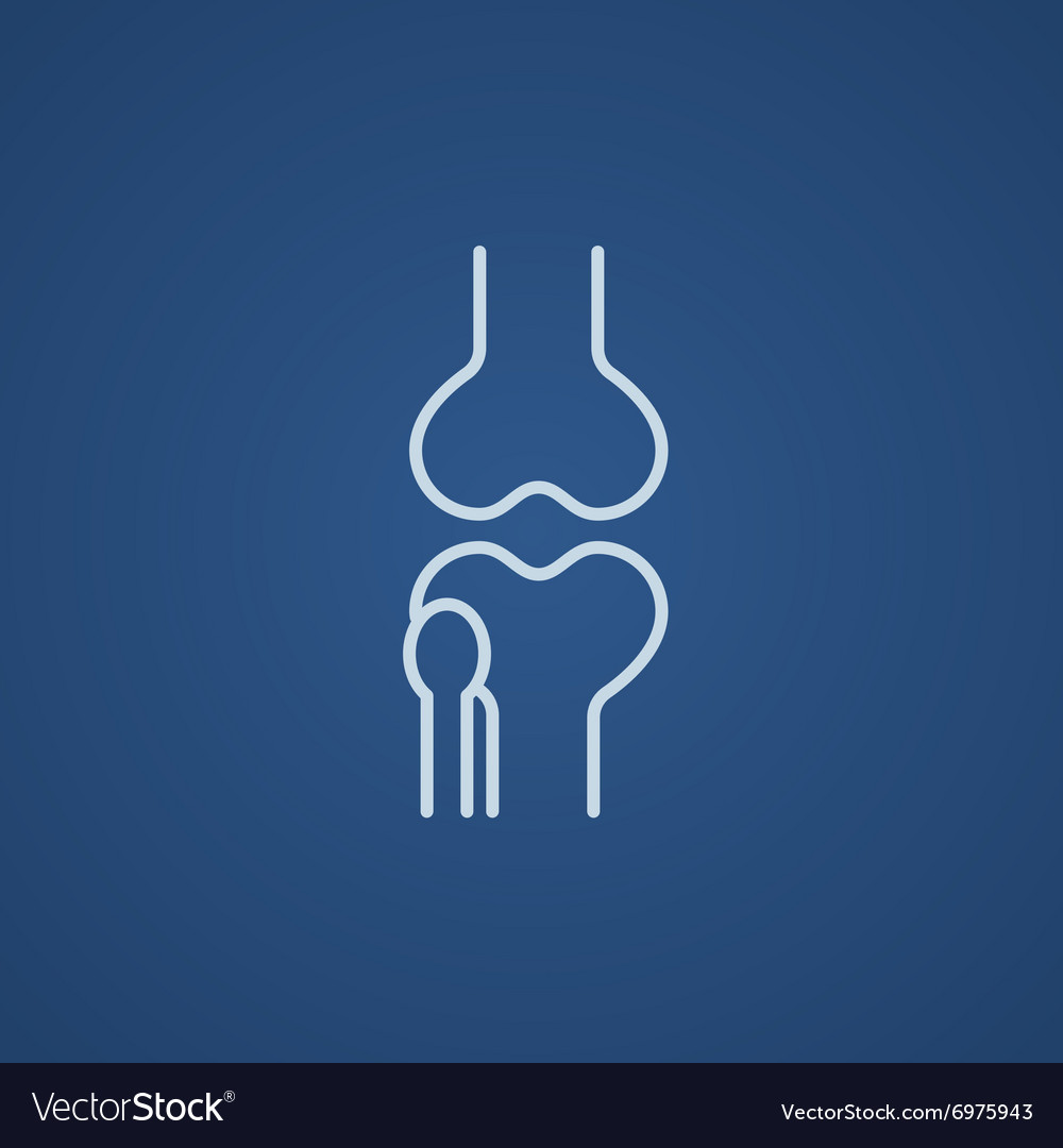 Knee joint line icon