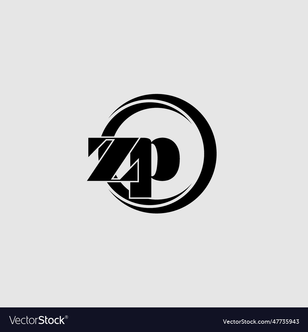 Letters zp simple circle linked line logo