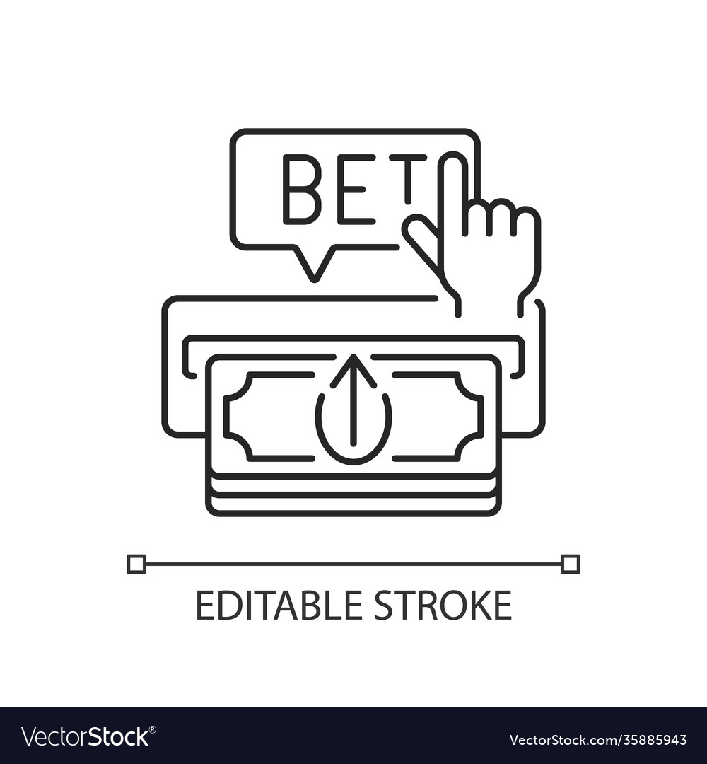 Making deposit linear icon vector image Making deposit linear icon