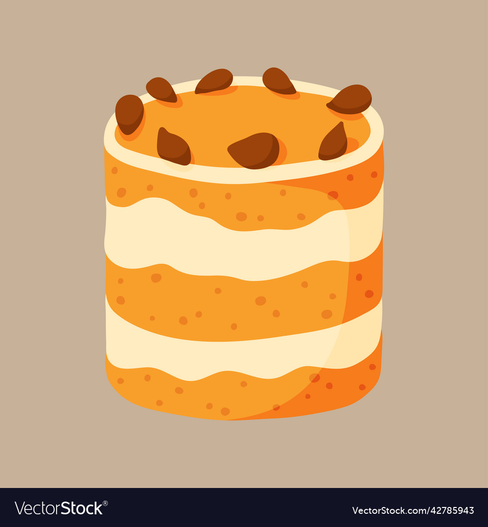 Pretty flat cake design sketch element for menu