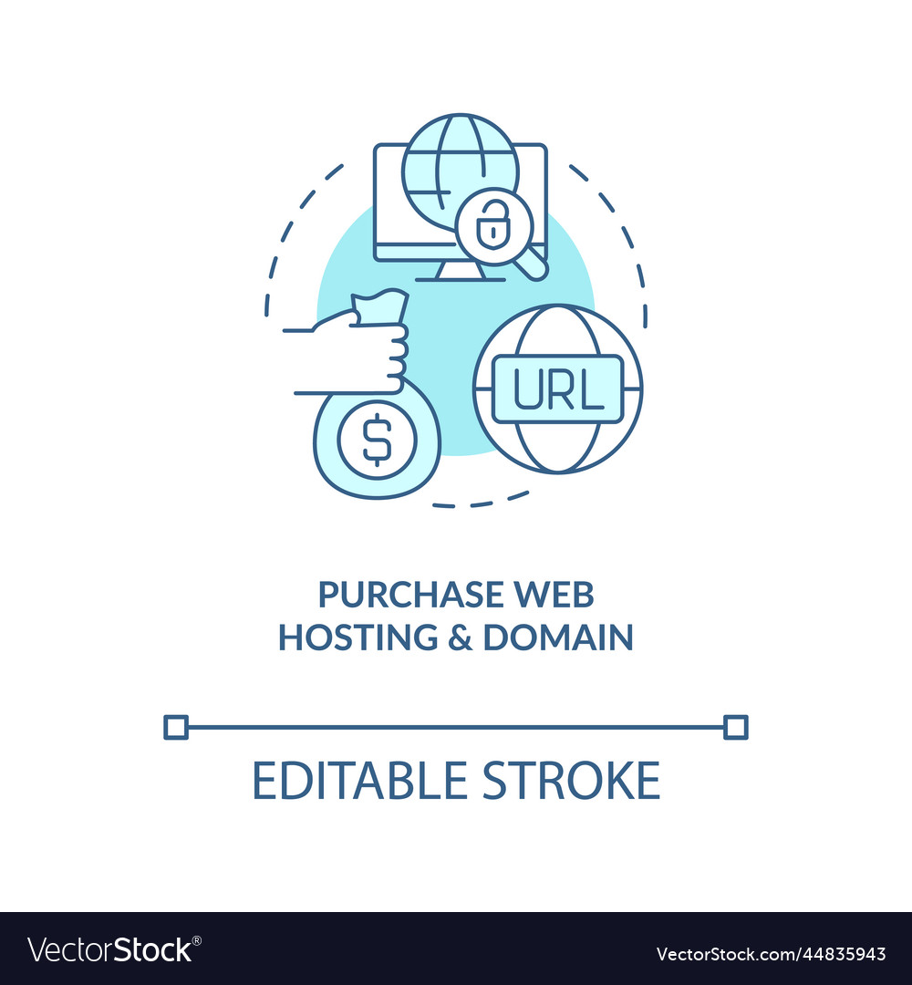 Purchase web hosting and domain turquoise concept vector image Purchase web hosting and domain turquoise concept