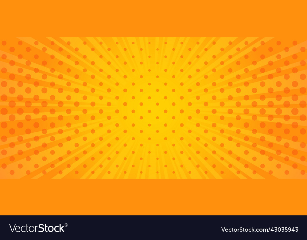 Rectangular orange background with yellow rays vector image Rectangular orange background with yellow rays