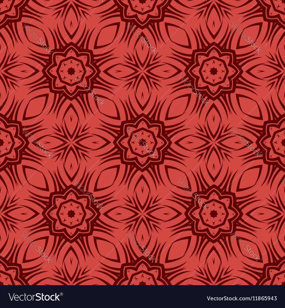 Red ornamental seamless line pattern