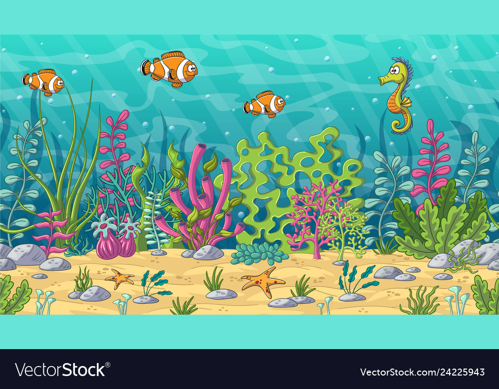 Seamlees underwater landscape Royalty Free Vector Image