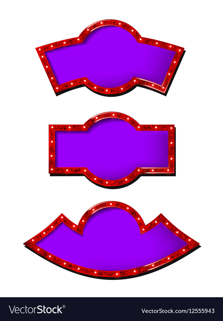 Set of glowing retro frames
