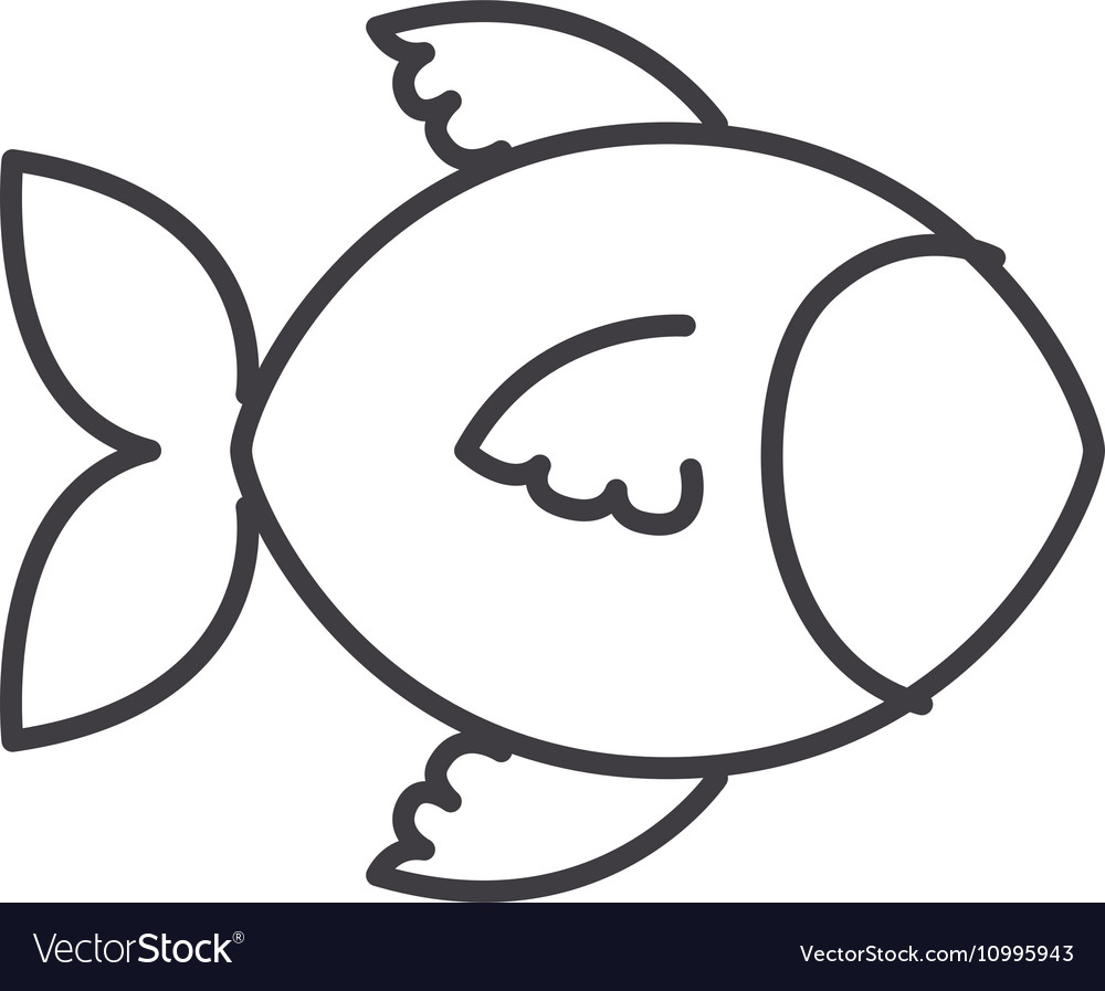 Download Silhouette with fish shape animal Royalty Free Vector Image