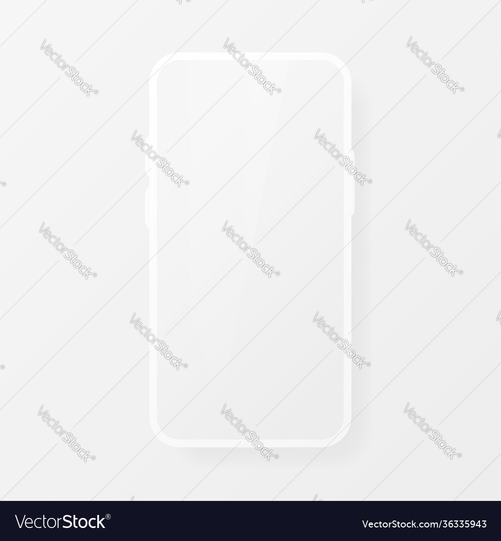 Smartphone blank screen white phone mockup