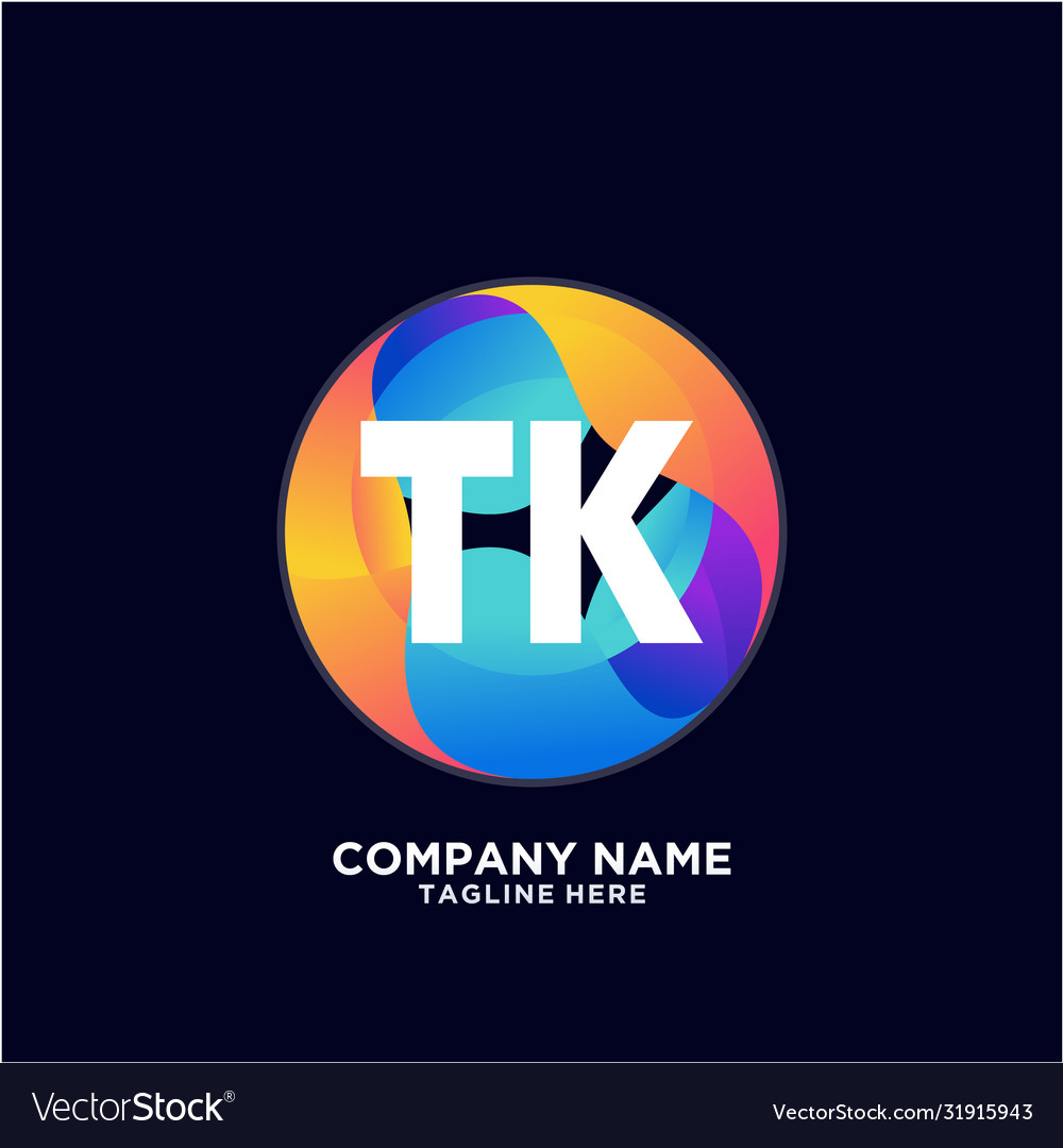 Tk initial logo with colorful circle template
