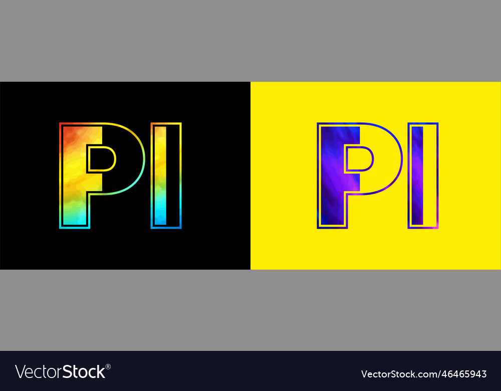 Unique pi letter logo icon template premium