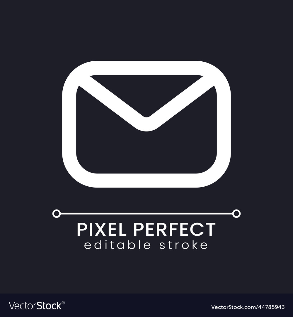 Unread message pixel perfect white linear ui icon