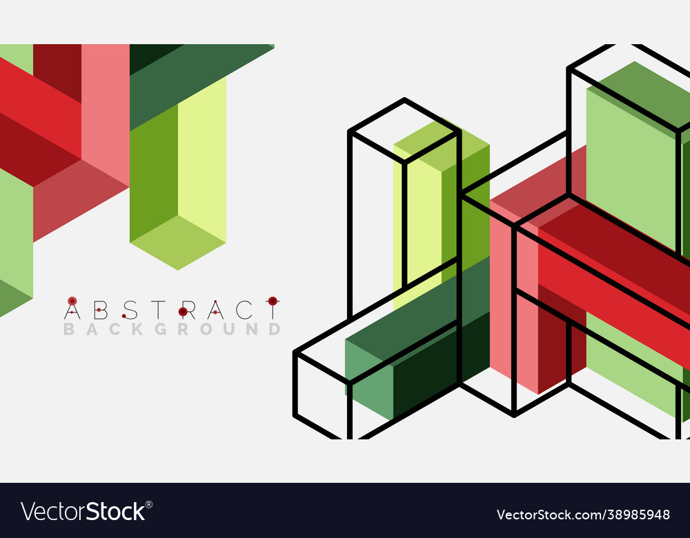 Abstract background 3d cubes cubic elements vector image Abstract background 3d cubes cubic elements
