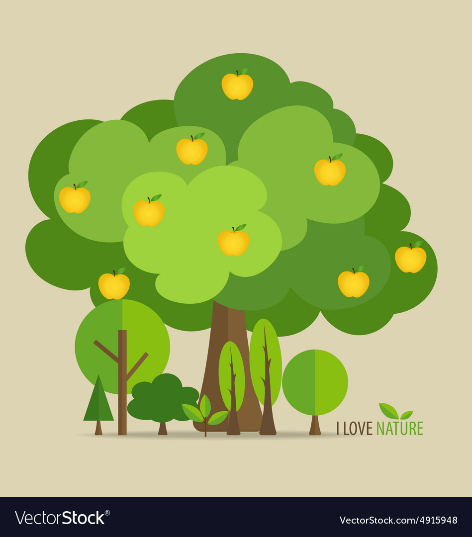 Abstract tree with apples