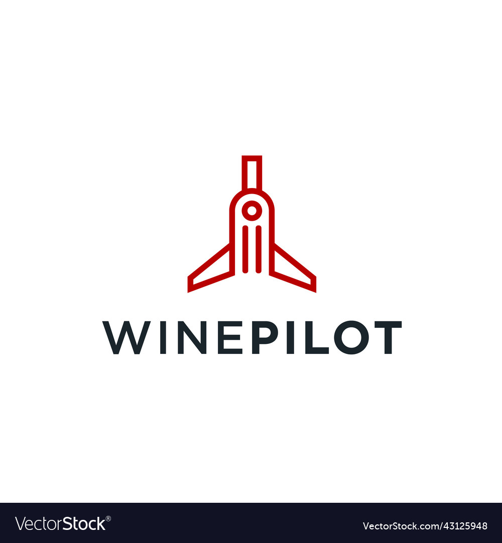 Airplane wine logo designs Royalty Free Vector Image